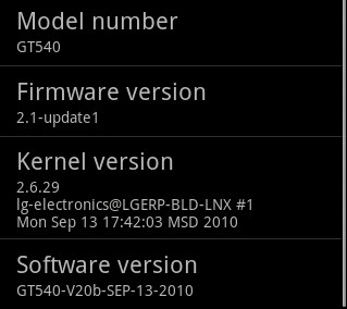 LG GT540 2.1-update1