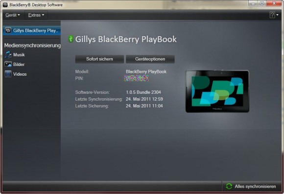 PlayBook PC Software