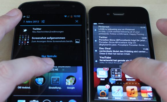 Apple Notification Center & Android Info-Bereich