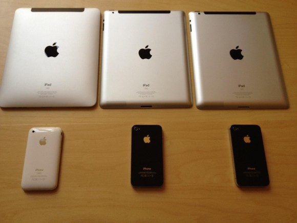 iPad - iPad 2 - iPad 3. Generation - iPhone 3GS - iPhone 4 - iPhone 4S - hinten