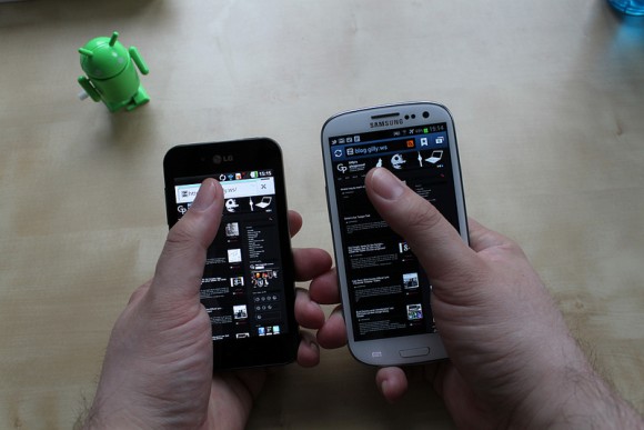 LG OPTIMUS Black 4 Zoll vs Samsung Galaxy S3 4,8 Zoll