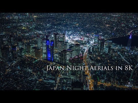 Japan Night Aerials in 8K