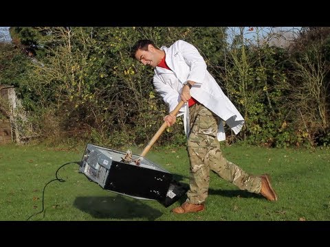 Sledgehammer vs PC in Slow Motion - The Slow Mo Guys