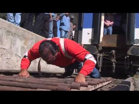STRONGMAN: Syrian man pulls 150 tonne train
